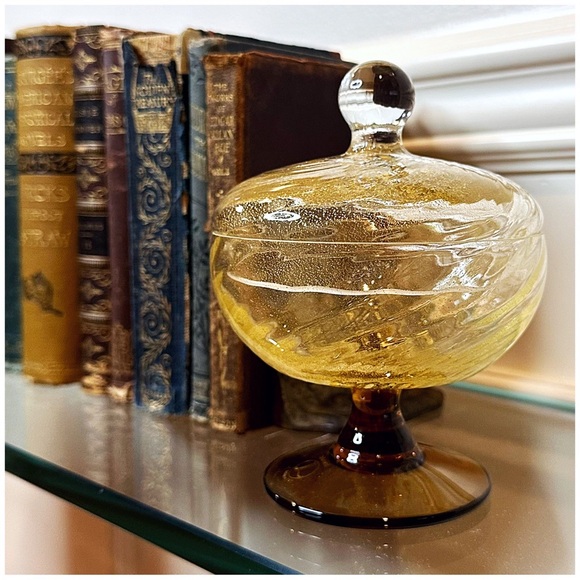 Labrazel Other - Labrazel Gold Flecked Italian Glass Container